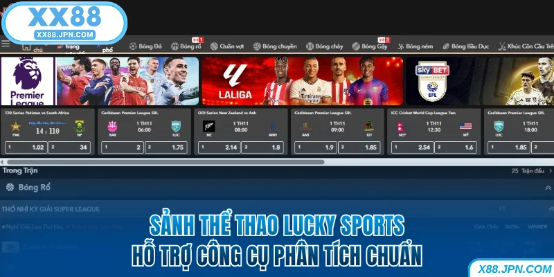 Thể Thao XX88 - Sảnh Cược Đa Dạng, Tỷ Lệ Kèo Tốt Nhất 8 Lucky Sports cung cấp công cụ phân tích chuẩn tại thể thao XX88