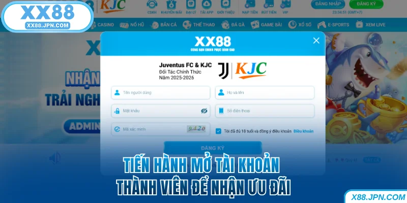 Khuyến Mãi XX88 - Cơn Lốc Ưu Đãi Chào Đón Người Chơi 8 Tiến hành mở tài khoản XX88 thành viên để nhận ưu đãi